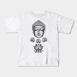 Buddha and lotus flowers Kids T-Shirt